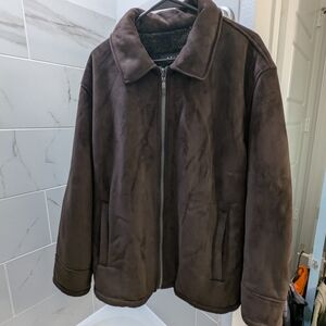 Axcess By Claiborne Jacket Suede-like Outside And Fur-like Inside. Size XL Men's